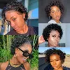 Pixie Cut Wig Short Curly Lace Frontal Bob Human Hair Wigs Pre Plucked With Natural Hairline