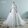 ZJ9065 2021 White Ivory Ball Gown Wedding Dresses Big Good Quality Appliqued Lace Tulle Girl Princess Size 2-26W