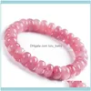 Fios de joalheria de mi￧angas de 12 mm de braceletes de quartzo rosa rosa natural genu￭no para mulheres lady shelt crystal stone marquise bracelet1