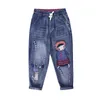 9180 vrouwen zomer harem jeans hoge taille cartoon meisje borduurwerk gescheurd vintage vrouwelijke losse casual enkel lengte denim broek 210708