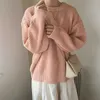 Realeft Dames Pullovers Vintage Koreaanse stijl Lange mouw Ronde hals Casual Losse Dames Breien Tops Sweaters Winter 211011