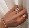 Cluster Rings Luxury Engagement Wedding Finger Set For Women Real Solid 925 Sterling Silver Diamond Band Ring Fine Jewelry Wholesale