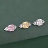 Anello con diamante rosa da 5 ct con taglio a fiore reale 100% originale in argento sterling 925 con fedi nuziali per fidanzamento da donna Fine Jewelry