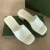 Dames Designer Rubber Slide Slippers Hoge Hakken Platform Sandalen Chunky Hak Retro Schoenen Sexy Sandaal Snoep Kleuren Maat 35-41 met Doos 267