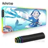 Tapis de souris repose-poignets Anime Hololive mignon tapis de souris Gamer Comtuper RGB tapis de bureau grand tapis Kawaii accessoires de jeu ordinateur portable LED clavier Ma