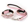 Collari per cani Guinzagli Imbottiti in pelle con borchie Collare a spillo Set guinzaglio per cani S M L4260007