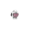 Contas de charme de relógio de alarme de urso de prata esterlina 925 para Pandora pulseira moda feminina joias de luxo presente