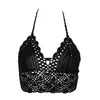 Sexy Femmes Bikini Crop Top Crochet Boho Beach Bralette Halter Cami Tricoté Soutien-Gorge Dos Nu Été Vacances Beachwear Camisoles 233d