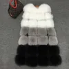 Faux Fur Vest Coat Vinter Ärmlös Jacka Kvinnor Fake Fur Patchwork Färg Tjock Outwear Kvinna Faux Fur Vest 210925