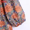 Tangada mode femmes fleurs imprimer chemise robe trois quarts manches bureau dames robe mi-longue CE238 210609