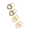 Love Heart Hoop For Women Boho Jewelry Cubic Zirconia Boucle Oreille Femme Gold Earrings Wedding Gift
