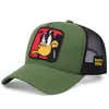 Chapéu de malha feminino Boné de beisebol de verão Anime Pato Rei Preto Caminhoneiro Coiote Pai Chapéus Net Snapback Mulheres Homens