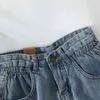 Pantaloncini di jeans a vita alta estivi Donna Casual allentati Lady Fashion Plus Size Elastico Gamba larga Donna 13724 210510