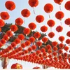 Ny ankomst Party Decor 6 "(15cm) Röd kinesisk papper Lyktor för bröllopsfestival Födelsedag blommig heminredning 100 st