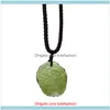 Pendants Jewelry 5-7g natural Green Aerolite Charm Czech Crystal Stone Pendant Energy Moldavite Necklace With chain rope326N