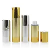 Bottiglie per pompa airless vuote in oro argento di lusso Mini bottiglia da viaggio per lozione cosmetica sottovuoto portatile 10 pezzi gratis