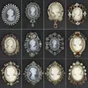 Pins, broscher 1 st Crystal Rhinestones Cameo Vintage för Kvinnor Queen's Beauty Head Brosch Pin Clothing Accessories Girls Presenter