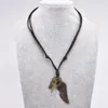 Feather Angel Wings Necklace Pendants Vintage Brown Leather Neckless for Women Men Jewelry Boys Necklace Statement Necklace5846731