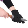 Gants de sécurité anti-coupure haute résistance à la taille 5 Cuisine de protection pour la viande de poisson Couper de la viande de poisson Fils en acier noir Mesh Boucherie Travail SC024