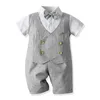 Costume de mariage pour enfants pour garçons Enfants Summer Gentleman Vêtements Set Infant Baptême Garçon Tenues Enfant Blazer Pantalon 210615