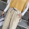 Autumn Winter Fashion Women Elastic Waist Woolen Harem Pants all-matched Casual Loose Plus Size S256 210512