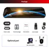 Acceo X7 voiture Dvr 10 pouces flux multimédia rétroviseur 2K caméra 4G Android DashCam 1080P registraire double objectif enregistreur vidéo caméra de recul