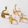 4pcs / set vintage personlighet djurfinger ringar uppsättning överdrivna metall orm ring smycken för kvinnor flickor party tillbehör ny G1125