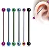 1PC Ear Nail Bone Barbell Earring Piercing helix stud tragus Piercing Black Silver Gold Cartilage Ring For Men Women