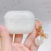 Dreamy White Glossy Shell Pearl Armband Keychain Earphone Weiche Hülle für Apple Airpods 1 2 3 Abdeckung Wireless Headset Box AirPod Pro5300444