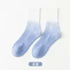 Simplicity Gradient Color Tie-dye Women Socks Cotton White Vortex Funny Skateboard Soft Happy HipHop Fashion Girls Sockings