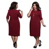 Maternity Dresses 2022 Pregnant Women Elegant Large Size Middle-waisted 4 Solid Color O Neck Dress Female YFQ247