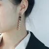 Création Rose Gold Couleur Longue Chaîne Pangle Boucle d'oreille Pour Femmes Géomatisante En Acier Inoxydable Boucles d'oreilles Bijoux