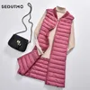 Sedutmo Winter Women Down Kurtki Kamizelka Long Ultra Light Duck Płaszcz Jesień Puffer Waistcoat Slim Parkas ED506 211013