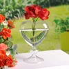 Glazen Bloem Potten Planter Hart Glas Vaas Staande Woondecoratie Bloem Vaas Desktop Decoratieve Vaas Bruiloft Decor 210623