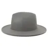 Breite Rand Hüte 2021 Großhandel Fedora Hut Jazz Cowboy Vintage Für Frauen Männer Patchwork Cap Grau Rot Party im Freien