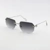 Moda Metal UV400 Koruması Rimless 18K Altın Erkek ve Kadın Güneş Gözlükleri Kalkanı Retro Tasarım Güneş Gözlüğü1439751