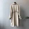 Feminino Casual Trench Coats Simples Clássico Casaco Longo Feminino Chique Jaqueta Moda Outono/Outono Sobretudos