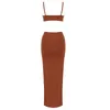 Elegante Bandage Longo Dress Mulheres Sexy V Pescoço Bodycon Party Club Celebridade Maxi Senhoras Roupas Sem Mangas 210515