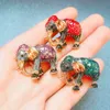 Morkopela Vintage Luxe Luxury Emelehant Broches Strass Animal Broche Pins Métal Vêtements Bijoux Broche Accessoires