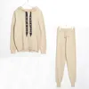 Wixra Women Sweater Suits and Set Casual Hooded Topps Stick Long Pants 2st Clothing Track Trousersjumpers 210331