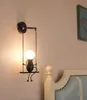 Nowoczesna Moda Kreatywna Lampa Ścienna LED Nordic Lalki Żelazo Krasnolud Pokój dziecięcy Wiszące Dekoracyjne 210724