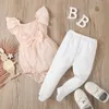 Arrivée été et printemps 2 pièces coton sans manches bébé fille doux bébé ensembles vêtements 210528