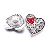 Coração amor strass snap button encantos mulheres descobertas jóias 18mm snaps de metal botões DIY pulseira jóias por atacado