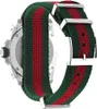 Senaste lyxiga mens armbandsur präglat av dess dykares klocka inspirerade designpolyesterrem och gröna urtavla kvartsklockor214y