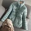 Vinterlampa kort dunjacka Kvinnor 90% Vit Anka Varmt Coat Ladies står krage Casual Loose Solid Color Outwear