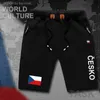 República Checa Czechia Mens Calções Beach Homem Men's Board Shorts Flag Workout Zipper Bolso Suor Musculação Algodão Cze X0601