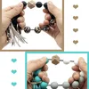 Wood Beads Bracelet Keyring Women Girl Favor bead wrist key chain Silicone Keychain For Keys Tassel Handbag Car Charms Pendant Jewelry Party Gift Key ring