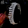 Lüks Düğün CZ Taç Gelin Kristal Headdress Prenses Kraliçe Güzellik Pageant Taçlar Uzunluğu Tiara Düğün Saç Aksesuarları X0625