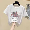 Kore Tarzı kadın Pamuk Kısa Kollu T-Shirt Yaz Tee Kızlar Bayanlar Kazak Casual Tops Tees A2548 210428