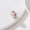 Najwyższej jakości925 Sterling Silver Murano Szkło Lampwork Koraliki Pink Flower Cherry Blossom Fit Europejskiej Pandora Charms Bransoletka Naszyjnik DIY Jewelry
